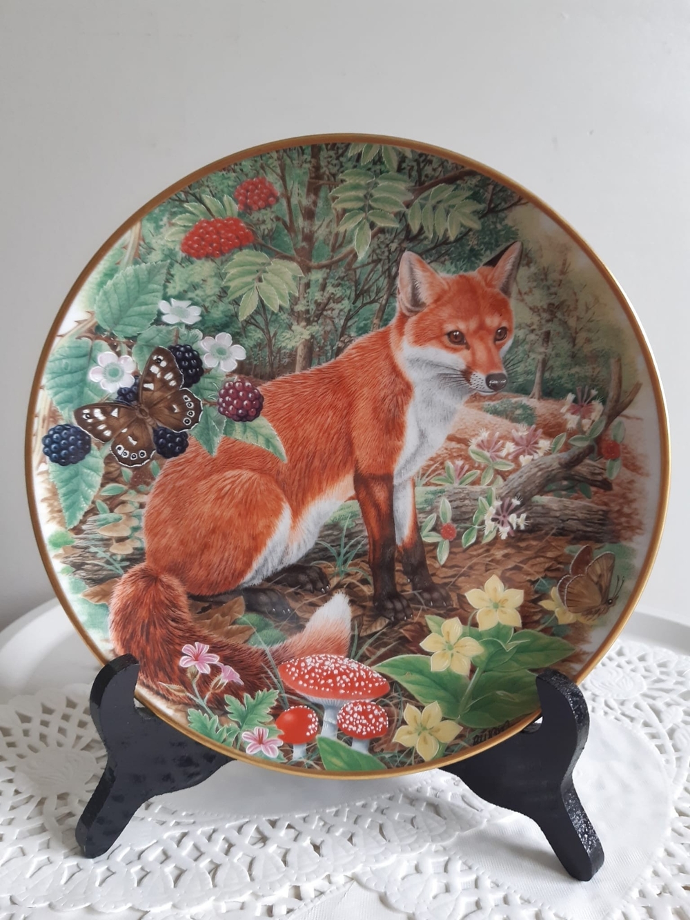 West Germany Fox Woodland Collector Plate - Kaiser, 1983